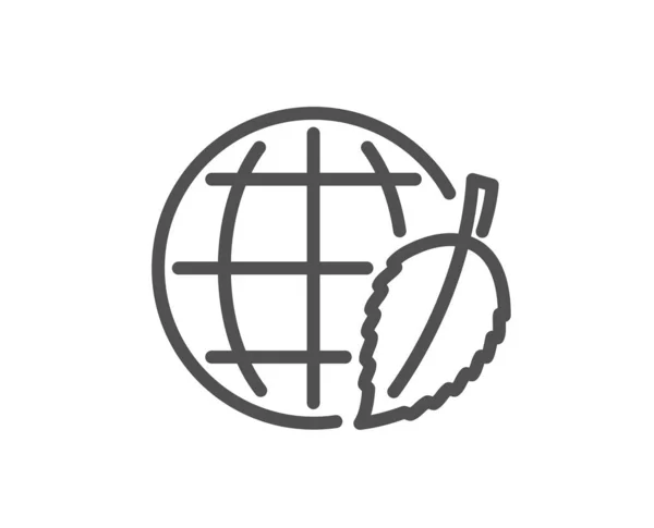 Världen Med Leaf Rad Ikon Världen Tecken Miljö Dag Symbol — Stock vektor