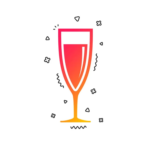 Sklenka Šampaňského Znak Ikony Šumivé Víno Symbol Pití Alkoholu Oslavu — Stockový vektor