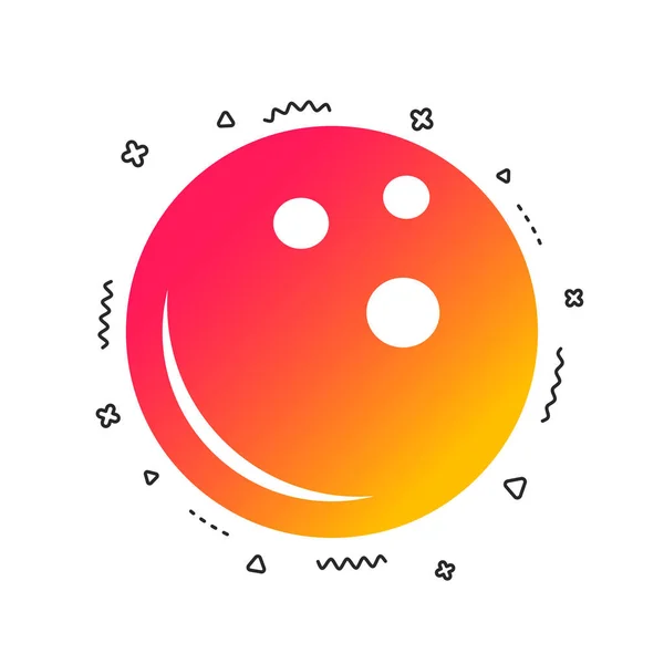 Bowling Bal Teken Pictogram Kom Symbool Kleurrijke Geometrische Vormen Kleurovergang — Stockvector