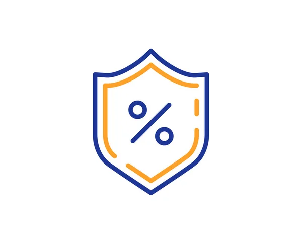 Kreditrahmen Symbol Schutzschildzeichen Kredit Prozentsatz Symbol Buntes Rahmenkonzept Blaue Und — Stockvektor