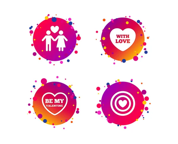 Valentine Day Love Icons White Background — Stock Vector
