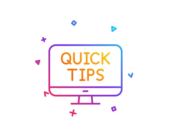 Quick Tips Zeilensymbol Hilfreiche Tricks Web Tutorials Symbol Gradientenlinien Taste — Stockvektor