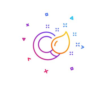 Boya fırça satırı simgesi. Yaratıcılık işareti. Grafik sanatı sembol. Degrade çizgi düğmesini. Boya fırça simgesi tasarım. Renkli geometrik şekiller. Vektör