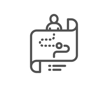 Beyaz arka plan üzerinde yolculuk yol satırı simgesi