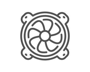 Bilgisayar soğutucu satırı simgesi. PC fan bileşeni işareti. Kalite tasarım düz app öğesi. Düzenlenebilir kontur bilgisayar fan kutsal kişilerin resmi. Vektör