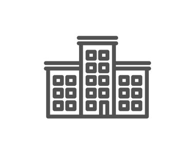 Şirket ev satırı simgesi. Bina oturum. Kalite tasarım düz app öğesi. Düzenlenebilir kontur Şirket simgesi. Vektör