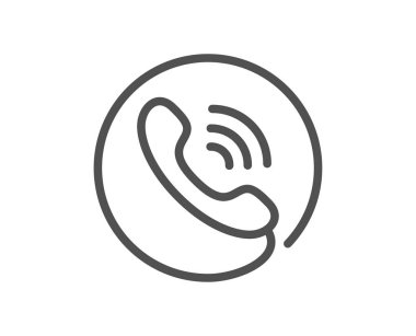 Merkezi servis satırı simgesini arayın. Telefon destek işareti. Geri bildirim simgesi. Kalite tasarım düz app öğesi. Düzenlenebilir kontur Çağrı Merkezi simgesi. Vektör