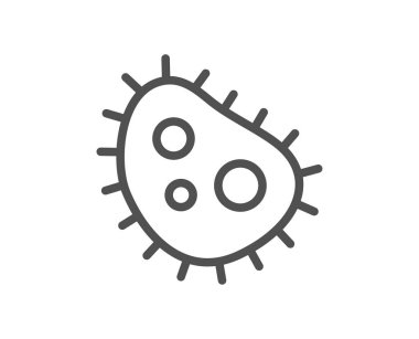 Bakteri satırı simgesi. Antibakteriyel işareti. Kirli sembolü. Kalite tasarım düz app öğesi. Düzenlenebilir kontur bakteri simgesini. Vektör