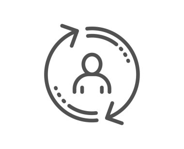 Kullanıcı bilgi satırı simgesi yenileyin. Profil işareti güncelleştirin. Kalite tasarım düz app öğesi. Düzenlenebilir kontur Kullanıcı bilgi simgesi. Vektör