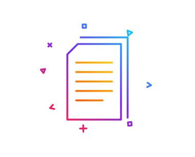 Belgeler satırı simgesi kopyalayın. Dosyaları işaret kopyalama. Kağıt sayfası kavramı sembol. Degrade çizgi düğmesini. Dosya simgesi tasarım kopyalayın. Renkli geometrik şekiller. Vektör