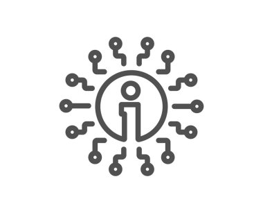 Bilgi satırı simgesi. Bilgi merkezi işareti. Destek sistemi sembolü. Kalite tasarım düz app öğesi. Düzenlenebilir kontur bilgi simgesi. Vektör