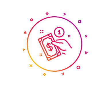 Ödeme yöntemi satırı simgesi. Nakit para işareti ver. Degrade desen çizgi düğmesini. Ödeme yöntemi simgesi tasarım. Geometrik şekiller. Vektör