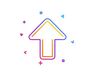 Ok satırı simgesi yükleyin. Yön ok ucu sembolü. Gezinti işaretçi işaret. Degrade çizgi düğmesini. Simgesi tasarım yükleyin. Renkli geometrik şekiller. Vektör