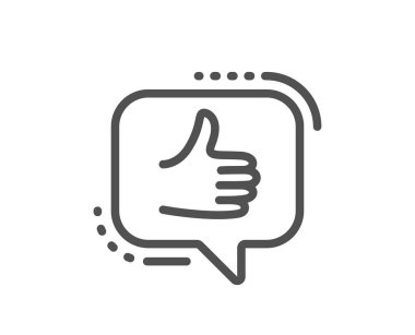 Satırı simgesi gibi. Başparmak işaret yukarıya. Olumlu geribildirim, sosyal medya simge. Kalite tasarım düz app öğesi. Düzenlenebilir kontur simgesini gibi. Vektör
