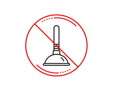 Hayır veya Dur işareti. Temizleme pistonu satırı simgesi. Borunun bir eğilimi sembolü takunya. Temizlik ekipman işareti. Uyarı yasağı dur sembolü yasaktır. Yok simgesi tasarım. Vektör 