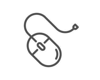 Fare çizgi simgesi. Bilgisayar bileşeni aygıt işareti. Kalite tasarım düz app öğesi. Düzenlenebilir kontur bilgisayar fare simgesi. Vektör