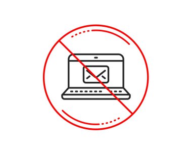 Hayır veya Dur işareti. E-posta satırı simgesi. İleti yazışma işareti. İletişim sembolü. Uyarı yasağı dur sembolü yasaktır. Yok simgesi tasarım. Vektör