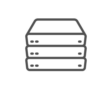 Sunucuları satırı simgesi. PC bileşeni işareti. Büyük veri depolama sembolü. Kalite tasarım düz app öğesi. Düzenlenebilir kontur sunucuları simgesini. Vektör