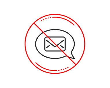 Hayır veya Dur işareti. Adres satırı simgesi. Haberci iletişim işaret. E-posta simgesi. Uyarı yasağı dur sembolü yasaktır. Yok simgesi tasarım. Vektör