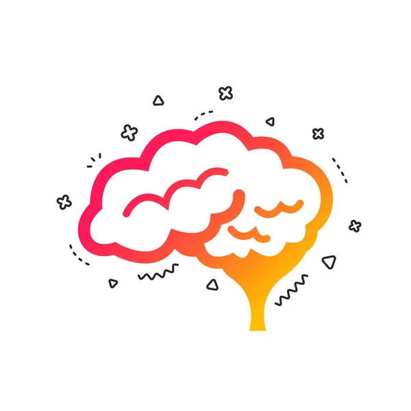 Brain Cerebellum Sign Icon Human Intelligent Smart Mind Colorful Geometric — Stock Vector