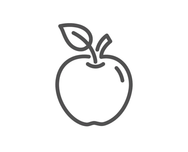 Icône Ligne Apple Signe Fruits Frais Symbole Alimentaire Naturel Élément — Image vectorielle