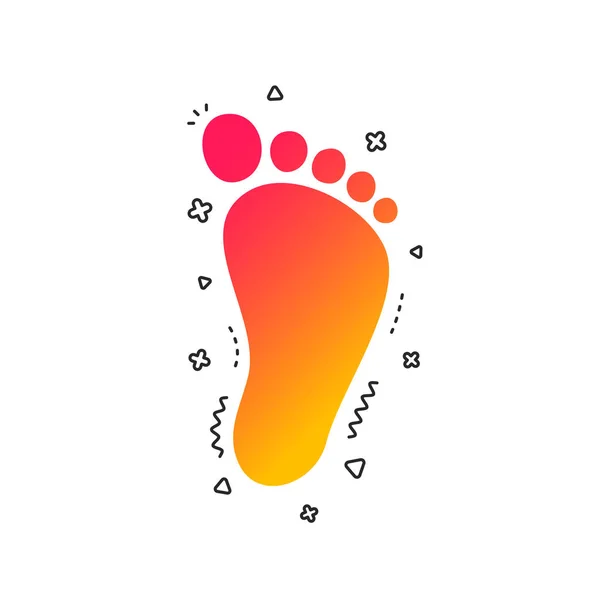 Kinderfußabdruck Symbol Kleinkind Barfuß Farbenfrohe Geometrische Formen Gradient Footprint Icon — Stockvektor