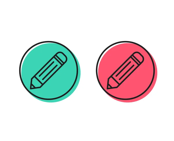 Pencil Line Icon Edit Sign Drawing Writing Equipment Symbol Positive — Stock Vector
