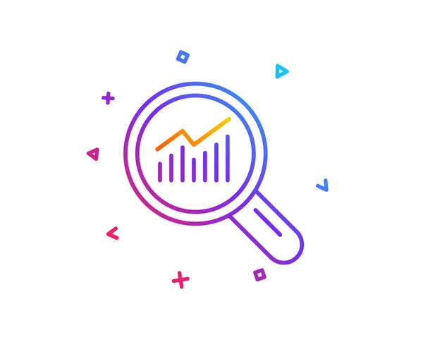 Ícone Linha Gráfico Relatório Gráfico Sinal Crescimento Vendas Lupa Análise — Vetor de Stock