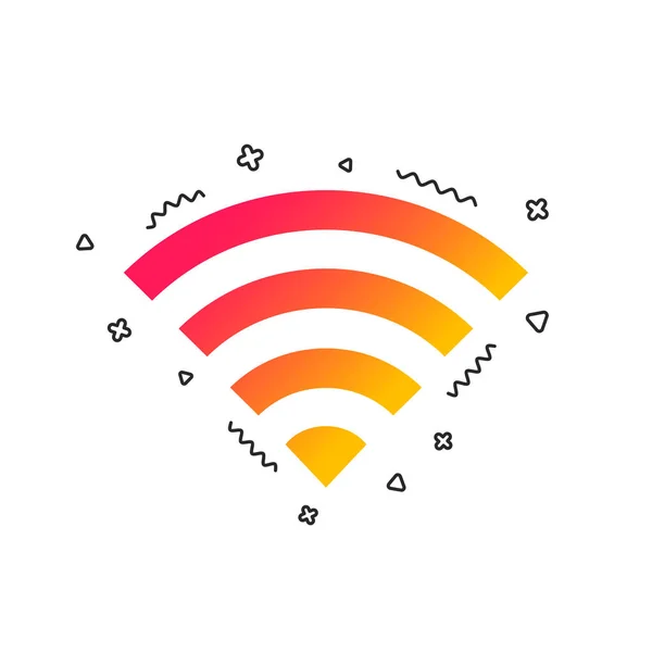 Wifi Sinal Internet Fundo Branco — Vetor de Stock