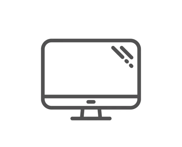 Ícone Linha Computador Assinatura Componente Símbolo Monitor Elemento Aplicativo Plano — Vetor de Stock