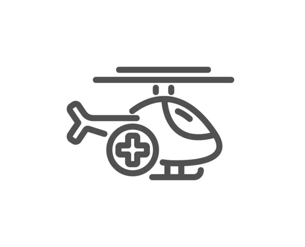 Icono Línea Helicóptero Médico Señales Transporte Aéreo Emergencia Diseño Calidad — Archivo Imágenes Vectoriales