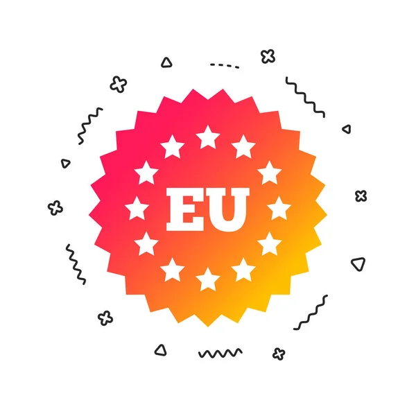 Icône Union Européenne Symbole Des Étoiles Européennes Formes Géométriques Colorées — Image vectorielle