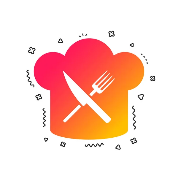 Chef Hat Sign Icon Cooking Symbol Cooks Hat Fork Knife — Stock Vector