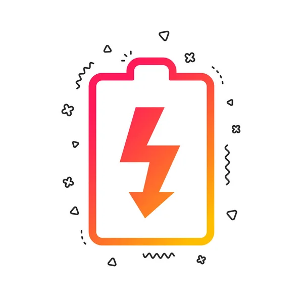 Battery Charging Sign Icon Lightning Symbol Colorful Geometric Shapes Gradient — 图库矢量图片