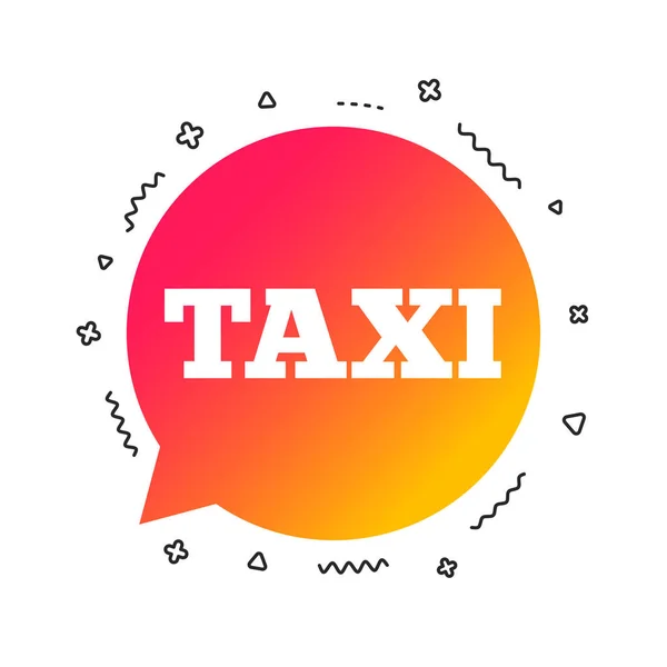 Taxi Označení Bublinu Veřejné Dopravy Symbol Barevné Geometrické Tvary Přechodu — Stockový vektor