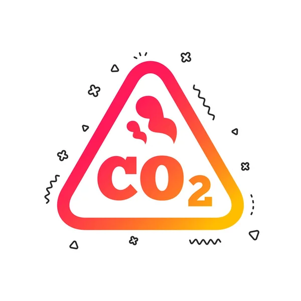 Co2 Dwutlenek Węgla Znak Formula Ikona Symbol Chemii Kolorowe Kształty — Wektor stockowy
