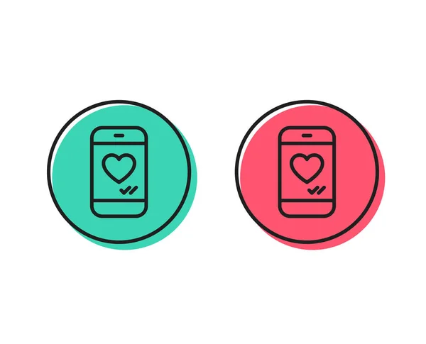 Telefon Mit Herzlinie Symbol Soziale Medien Mögen Zeichen Smartphone Liebesbotschaft — Stockvektor