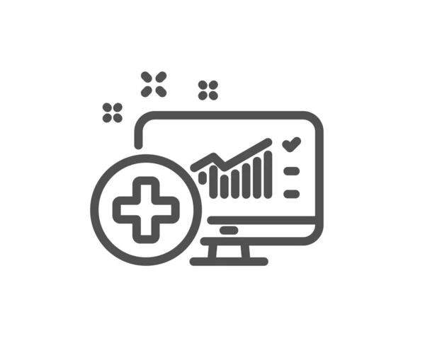 Medical Analytics Line Icon Hospital Statistics Sign Quality Design Flat — Stock Vector