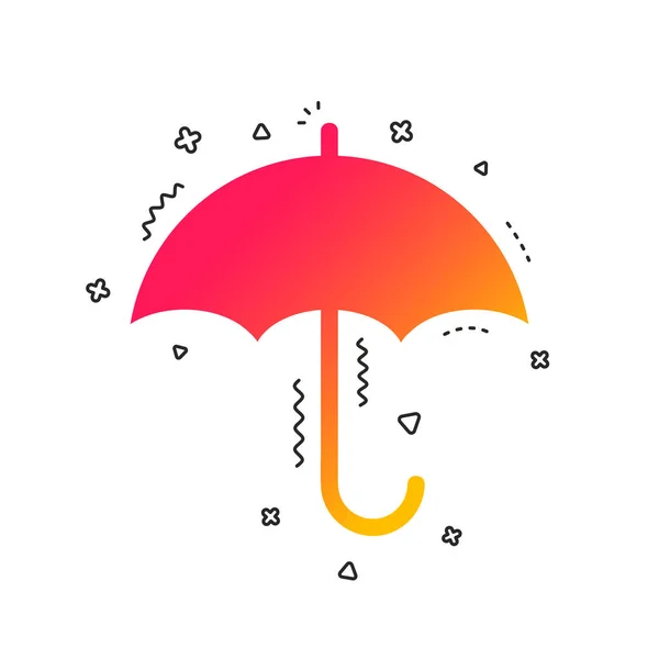 Paraply Tecken Ikonen Regn Skydd Symbol Färgglada Geometriska Former Gradient — Stock vektor