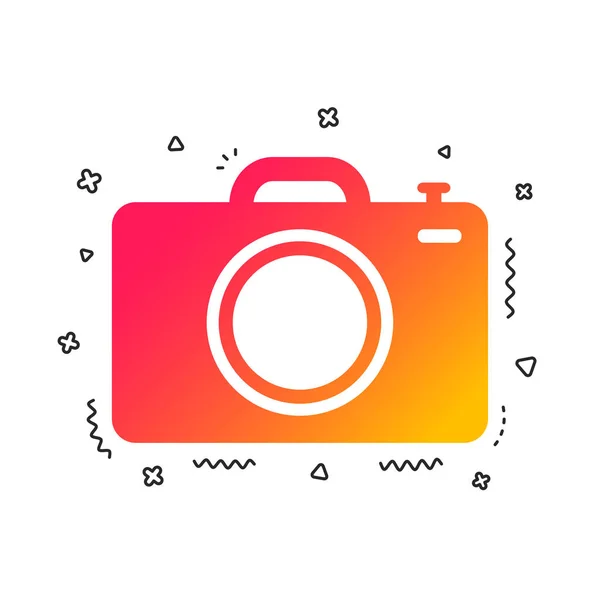 Ikona Znak Kamery Zdjęcia Symbol Aparatu Fotograficznego Cyfrowego Kolorowe Kształty — Wektor stockowy