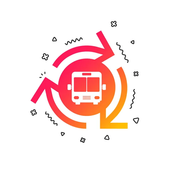 Icono Del Autobús Símbolo Parada Transporte Público Formas Geométricas Coloridas — Vector de stock