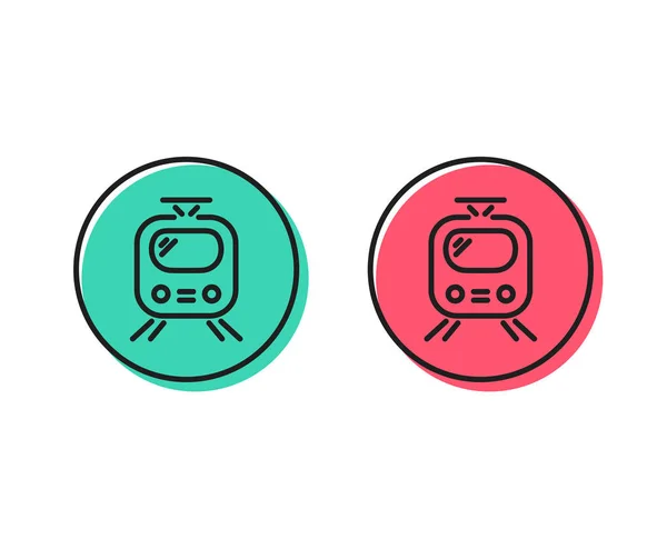 Train transport line icon. Public transportation sign. Tram symbol. Positive and negative circle buttons concept. Good or bad symbols. Train Vector