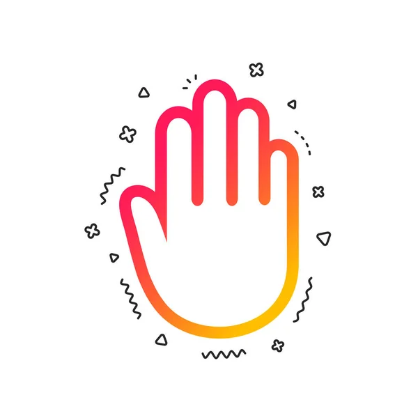 Hand Sign Icon Entry Stop Symbol Give Five Colorful Geometric — Stock Vector
