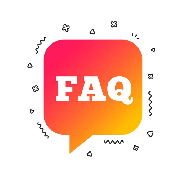 Faq Information Sign Icon Help Speech Bubble Symbol Colorful Geometric — Stock Vector