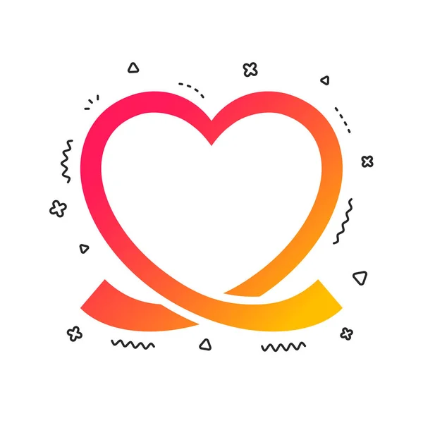 Icône Signe Ruban Coeur Symbole Amour Formes Géométriques Colorées Design — Image vectorielle