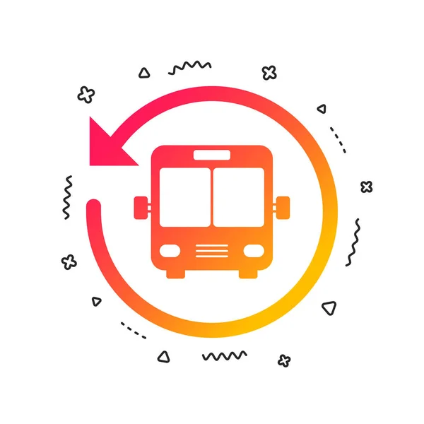 Icono Del Autobús Símbolo Parada Transporte Público Formas Geométricas Coloridas — Vector de stock