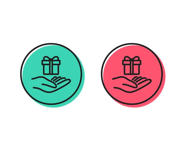 Loyalty Program Line Icon Gift Box Sign Present Symbol Positive — Stock Vector