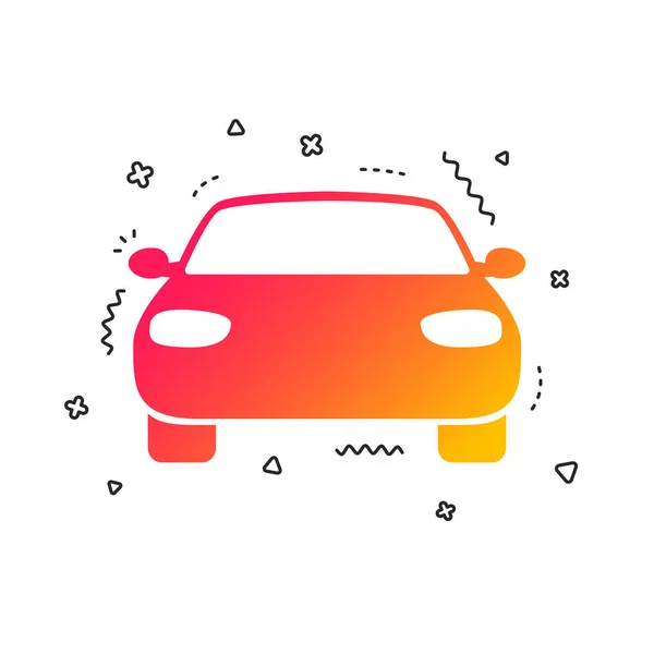 Icono Signo Coche Símbolo Transporte Formas Geométricas Coloridas Diseño Icono — Vector de stock