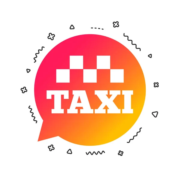 Taxi Speech Bubble Sign Icon Public Transport Symbol Colorful Geometric — Stock Vector