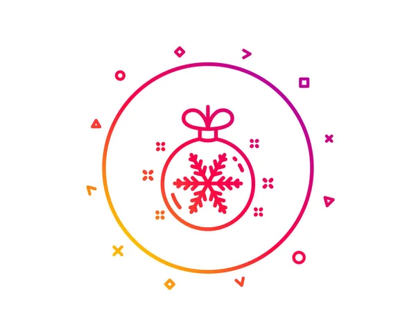 Bola Navidad Con Línea Copo Nieve Icono Signo Decoración Del — Archivo Imágenes Vectoriales